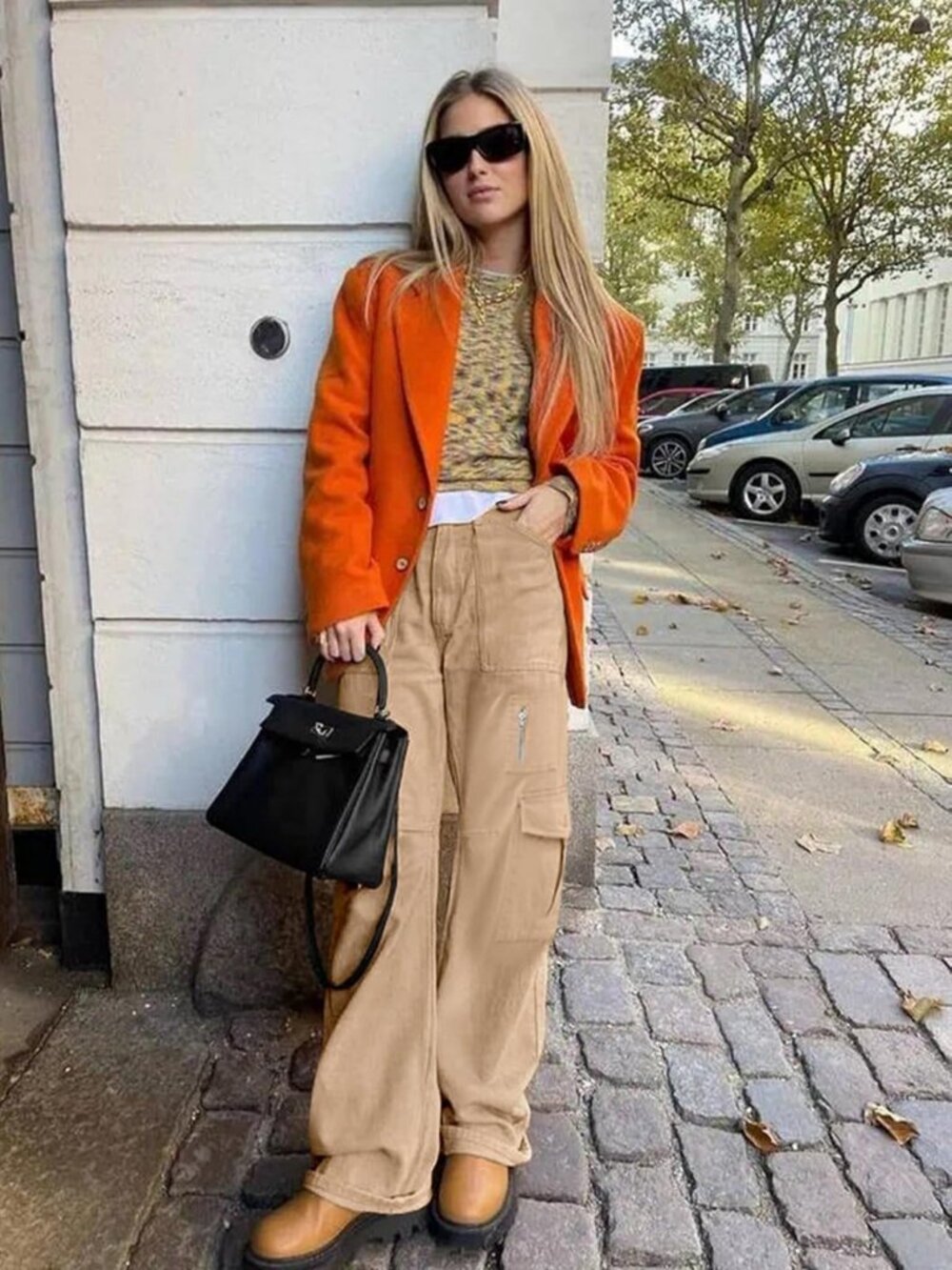 High Waist Wide Leg Cargo Pants for Women | 7 Pockets, Stretchy, Y2K Casual - Picture 2 of 4